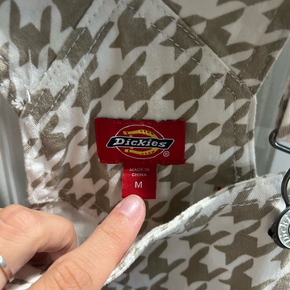 Dickies Cream and Brown Houndstooth Overalls - Picture 2 of 3